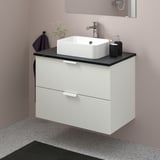 GODMORGON/TOLKEN / HÖRVIK Wsh-stnd w countrtop 45x32 wsh-bsn, white/black marble effect Brogrund tap, 82x49x72 cm