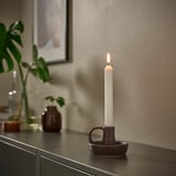 GODTAGBAR Candlestick, brown, 8 cm