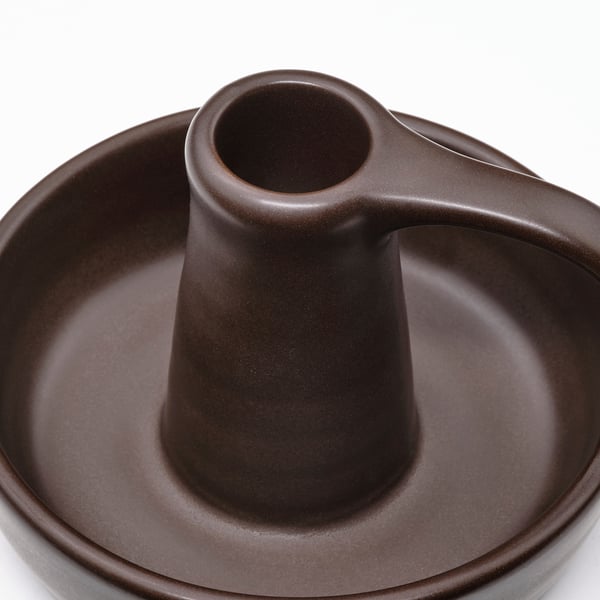 GODTAGBAR Candlestick, brown, 8 cm