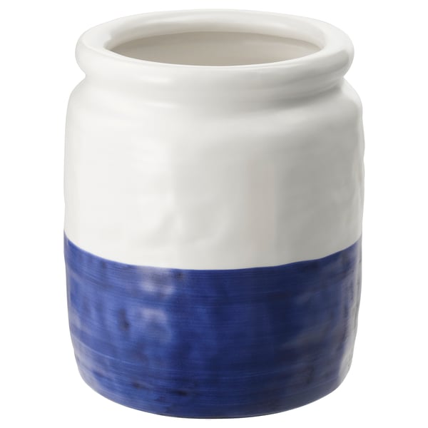 Godtagbar Vase Ceramic White Blue Ikea