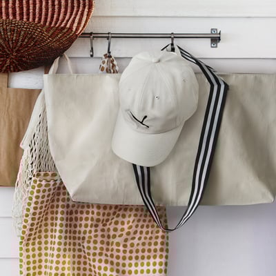 GÖRSNYGG Carrier bag, light beige, 18x45x28 cm/22 l