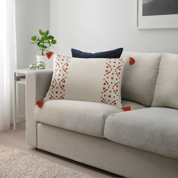 GOKVÄLLÅ Cushion cover, off-white, 40x58 cm