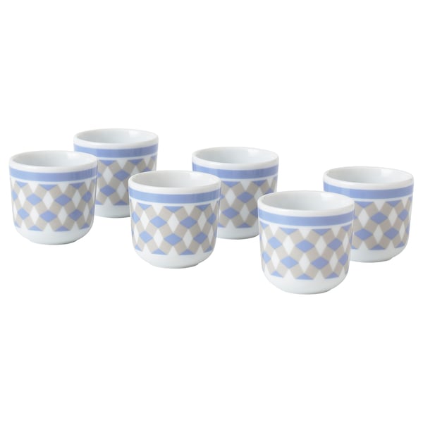 GOKVÄLLÅ Kava cup, white/blue IKEA