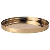 GOKVÄLLÅ Serving tray, copper-colour round, 35x2 cm