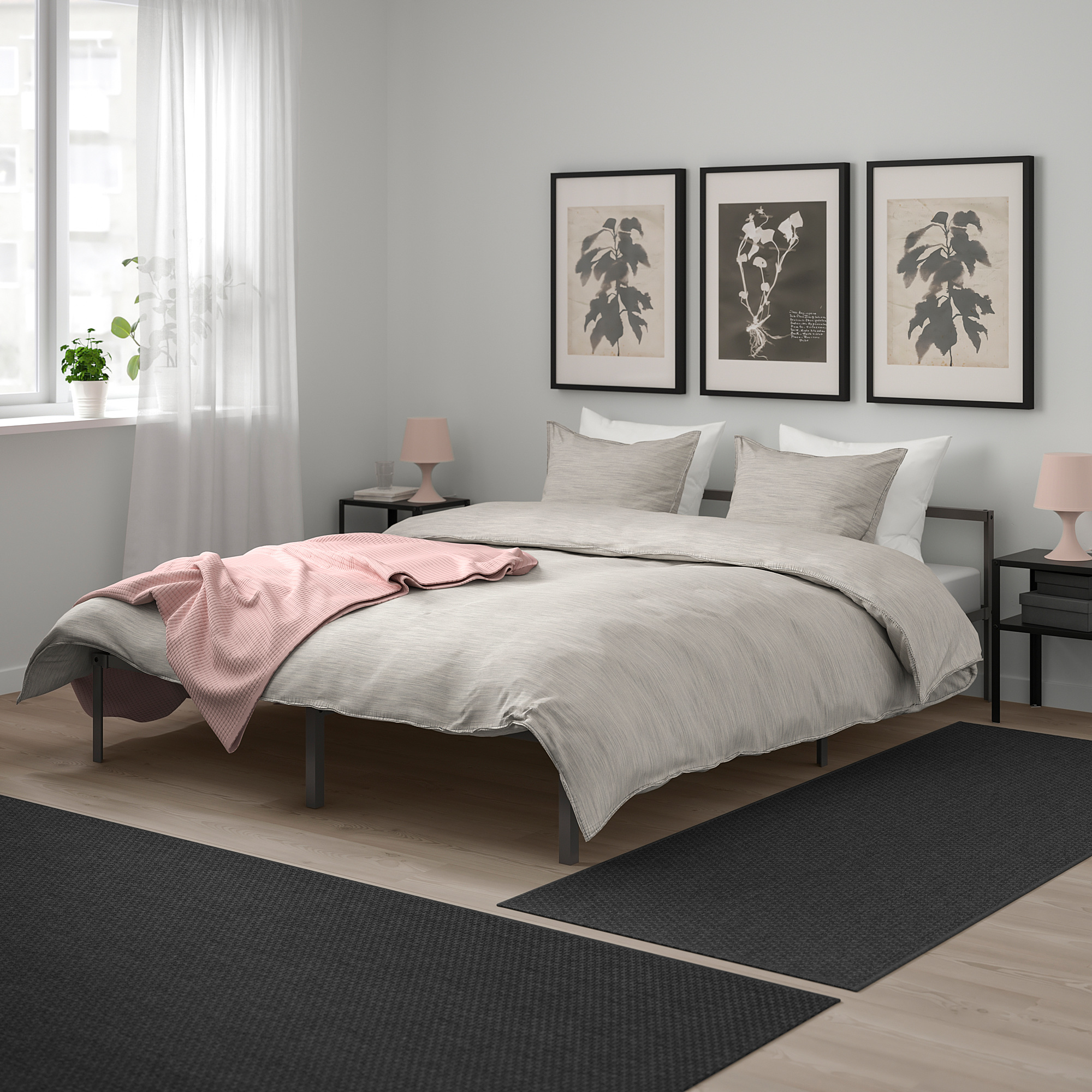 GRIMSBU Bed frame grey/Luröy IKEA