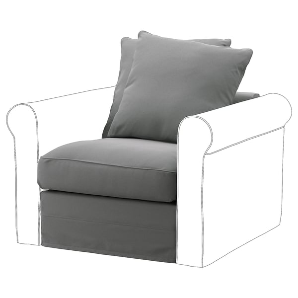 GRÖNLID 1-seat section, Ljungen medium grey