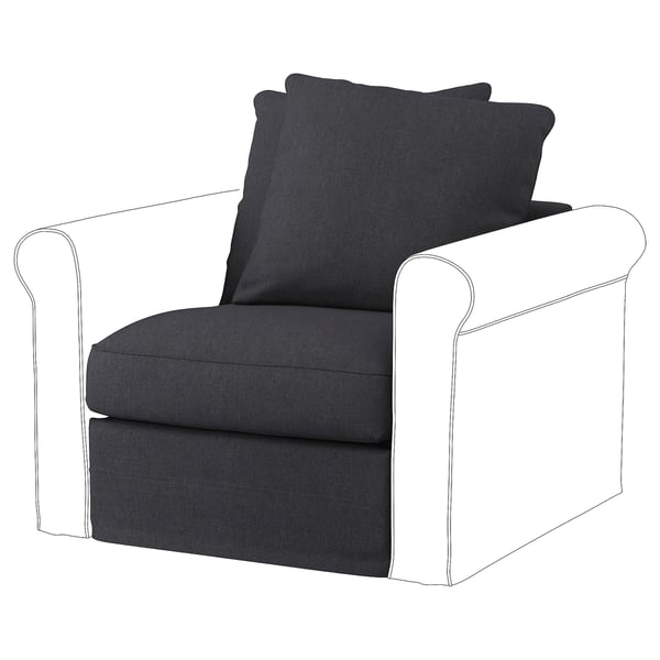 GRÖNLID 1-seat section, Sporda dark grey