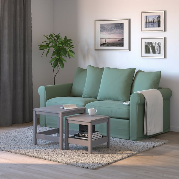 GRÖNLID 2-seat sofa-bed, Ljungen light green