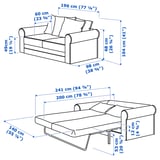 GRÖNLID 2-seat sofa-bed, Ljungen medium grey