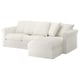 GRÖNLID 3-seat sofa with chaise longue, Inseros white