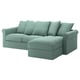 GRÖNLID 3-seat sofa with chaise longue, Ljungen light green