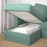 GRÖNLID 3-seat sofa with chaise longue, Ljungen light green