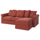GRÖNLID 3-seat sofa with chaise longue, Ljungen light red