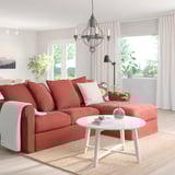 GRÖNLID 3-seat sofa with chaise longue, Ljungen light red