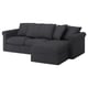 GRÖNLID 3-seat sofa with chaise longue, Sporda dark grey