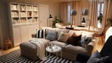 GRÖNLID 3-seat sofa with chaise longue, Sporda natural
