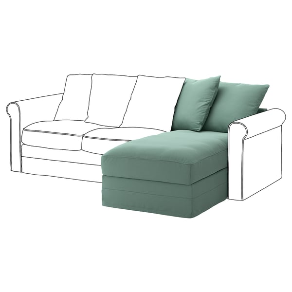 GRÖNLID Chaise longue section, Ljungen light green