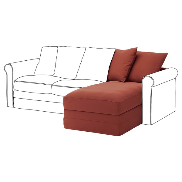 GRÖNLID Chaise longue section, Ljungen light red