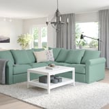 GRÖNLID Corner sofa, 4-seat, Ljungen light green
