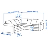 GRÖNLID Corner sofa, 4-seat, Sporda natural