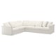 GRÖNLID Corner sofa, 5-seat, Inseros white