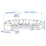 GRÖNLID Corner sofa, 5-seat, Inseros white