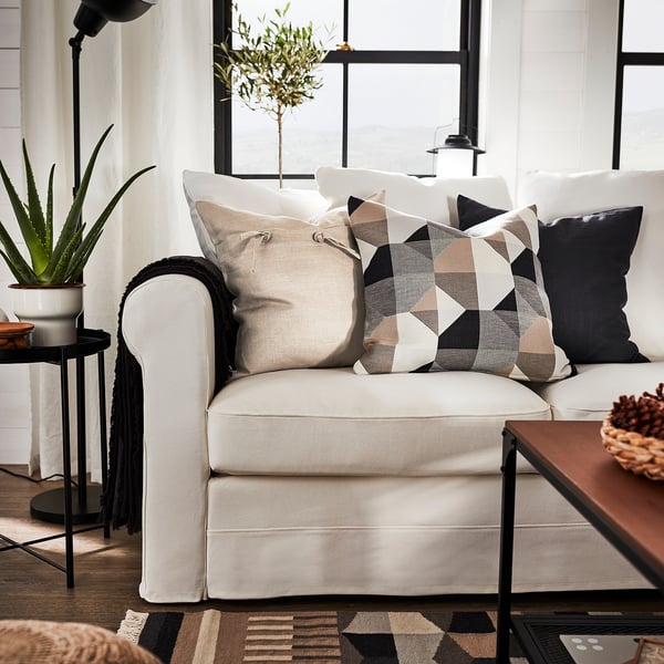GRÖNLID Corner sofa, 5-seat, Inseros white