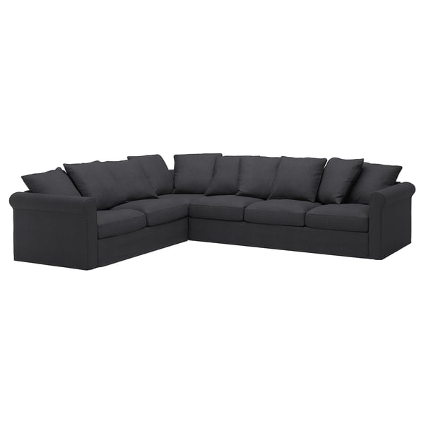 GRÖNLID Corner sofa, 5-seat, Sporda dark grey