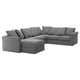 GRÖNLID Corner sofa, 5-seat w chaise longue, Ljungen medium grey