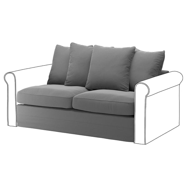 GRÖNLID Cover for 2-seat sofa-bed section, Ljungen medium grey
