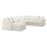 GRÖNLID Cvr crnr sofa, 5-seat w chaise lng, Inseros white