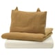 GULDVÄVARE bedding set, gold, cotton muslin, rectangular with ears.