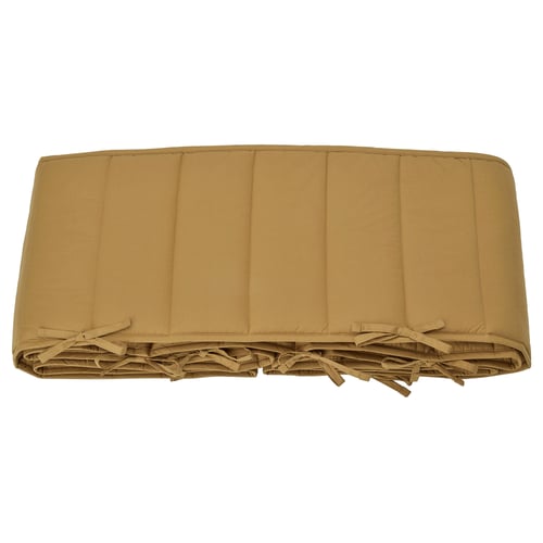GULDVÄVARE: beige, rectangular toddler bed bumper with ties, soft cotton and polyester.