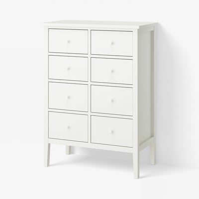 GULLABERG Chest of 8 drawers, white/anchor/unlock-function, 89x48x122 cm