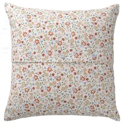 GULLNATTLJUS Cushion cover, white/floral pattern, 50x50 cm