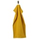 Bright yellow GULVIAL towel, 100% cotton, thick, hanging neatly on hook.