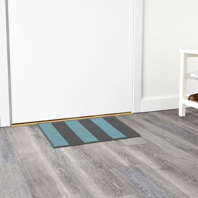 HALSTED Door mat, grey/blue, 44x66 cm