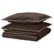 HAMPFLOCKEL Duvet cover and 2 pillowcases, brown, 240x220/50x80 cm