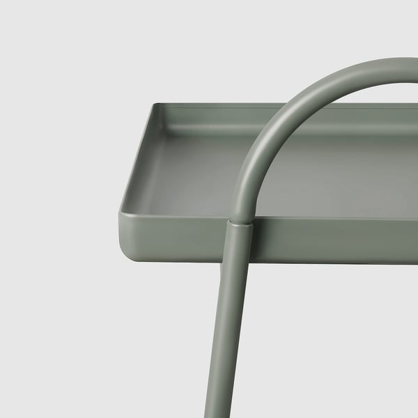 HATTÅSEN Bedside table/shelf unit, grey-green
