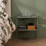 HATTÅSEN Bedside table/shelf unit, grey-green