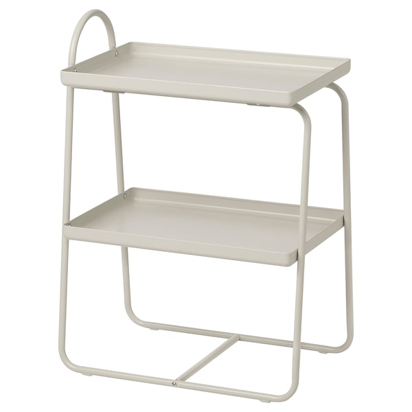 HATTÅSEN Bedside table/shelf unit, light beige