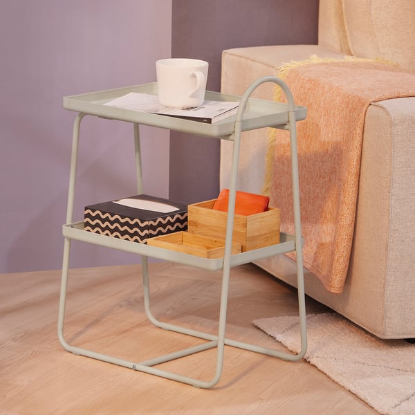 HATTÅSEN Bedside table/shelf unit, light beige