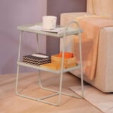 HATTÅSEN Bedside table/shelf unit, light beige