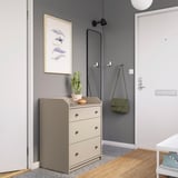 HAUGA Chest of 3 drawers, beige, 70x84 cm