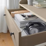 HAUGA Chest of 3 drawers, beige, 70x84 cm