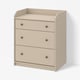 HAUGA Chest of 3 drawers, beige, 70x46x84 cm