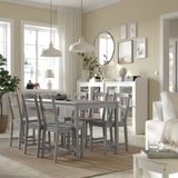 HAUGA / HAUGA Table and 6 chairs, grey/grey, 168x74 cm