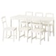 Option: HAUGA / HAUGA Table and 6 chairs, white/white, 168x74 cm