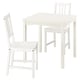 Option: HAUGA / STEFAN Table and 2 chairs, white/white, 74x74 cm