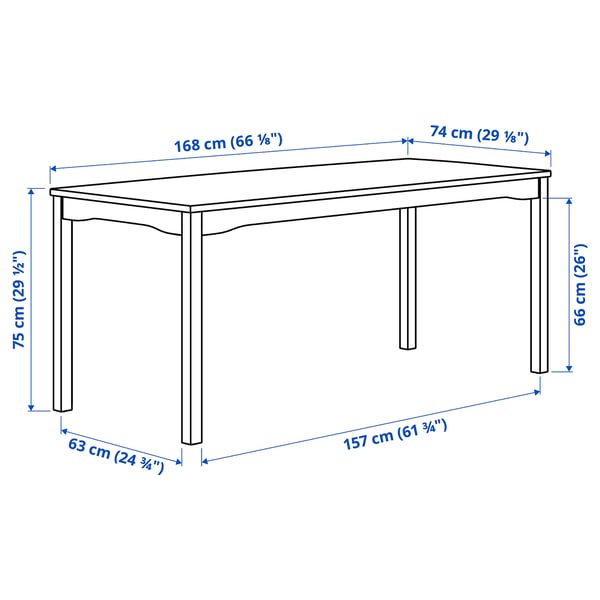 HAUGA / STEFAN Table and 6 chairs, grey/grey, 168x74 cm